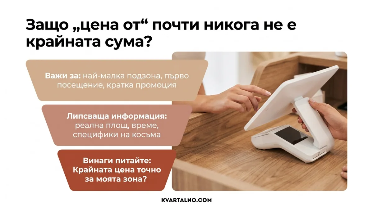 Инфографика защо цена от при лазерна епилация не е крайната цена за конкретна зона