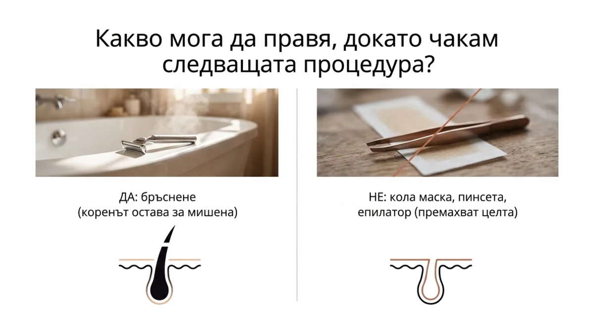 Инфографика какво може и какво не може да правите между процедурите лазерна епилация